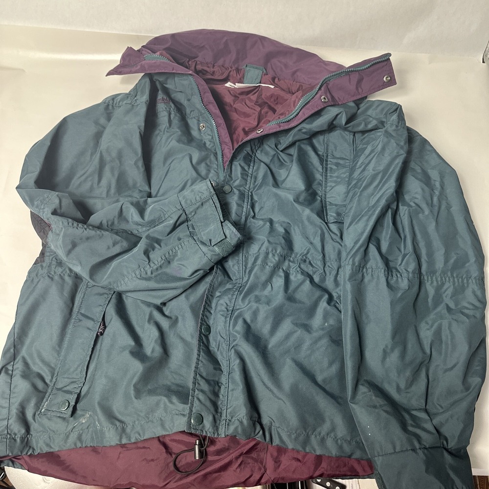 VTG Columbia Longs Peak Jacket Mens XL Shell Dark Berry Forest Green 90s Ski